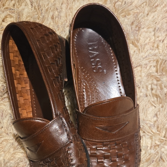 Bass Chocolate Brown Woven Leather Loafers - Picture 2 of 4
